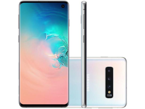 Smartphone Samsung Galaxy S10 128GB Branco 4G - 8GB RAM Tela 6,1” Câm. Tripla + Câm. Selfie 10MP