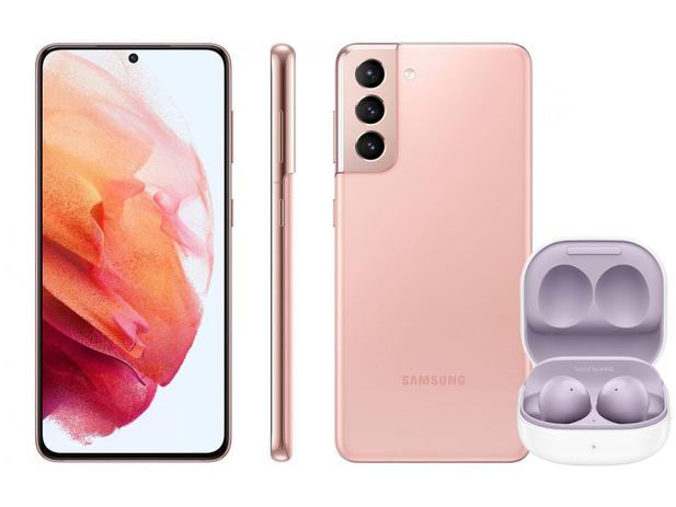 Smartphone Samsung Galaxy S21 128GB Rosa 5G - 8GB RAM + Fone de Ouvido Bluetooth  Galaxy Buds2 - Galaxy S21 - Magazine Luiza
