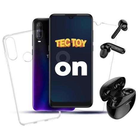Smartphone Tectoy On - 128GB 4G 6.22" NFC Câmera Tripla 48MP Selfie 8MP + Fone Bluetooth - Azul Menor preço em Smartphone Tectoy On - 128GB 4G 6.22" NFC Câmera Tripla 48MP Selfie 8MP + Fone Bluetooth - Azul