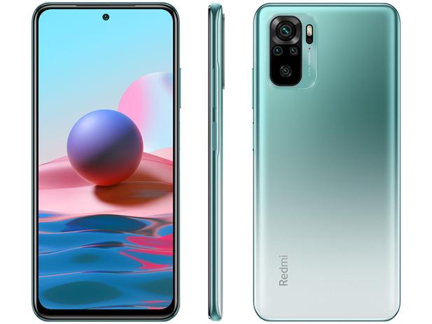 Smartphone Xiaomi Redmi Note 10 64GB Verde 4G - 4GB RAM Tela 6,43” Câm. Quádrupla + Selfie 13MP