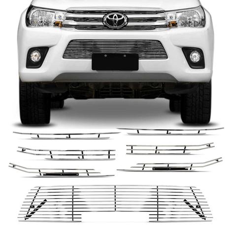 Sobre Grade Nova Hilux 2016 2017 2018 Cromada Aço Inox Esportiva - Darta Menor preço em Sobre Grade Nova Hilux 2016 2017 2018 Cromada Aço Inox Esportiva - Darta