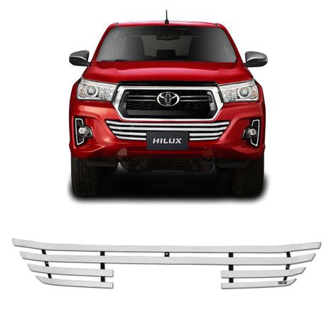 Sobre Grade Nova Hilux 2019 Inferior Aço Inox Cromada Max - Gtnox Menor preço em Sobre Grade Nova Hilux 2019 Inferior Aço Inox Cromada Max - Gtnox
