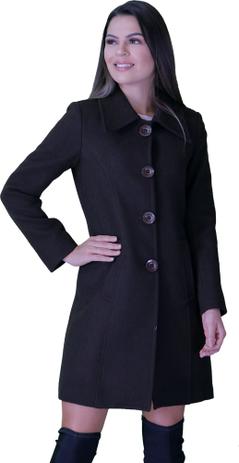 sobretudo feminino de lã preto