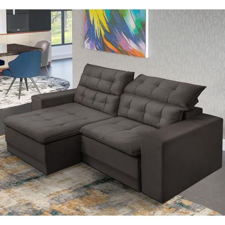 Sofá 3 Lugares 190 Cm Molas Bonnel Pillow Top D28 Retrátil Amazonas Veludo Cinza Chumbo - NS - Nosso Sofá Menor preço em Sofá 3 Lugares 190 Cm Molas Bonnel Pillow Top D28 Retrátil Amazonas Veludo Cinza Chumbo - NS - Nosso Sofá