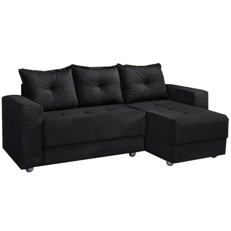 Sofá 3 Lugares com Chaise Florença Tecido Suede 200cm Cor Preto - Estrela Móveis é ruim? Sofá 3 Lugares com Chaise Florença Tecido Suede 200cm Cor Preto - Estrela Móveis é boa?