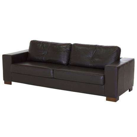 Sofá 3 Lugares Domini 210cm Couro Tabaco - Minuano Menor preço em Sofá 3 Lugares Domini 210cm Couro Tabaco - Minuano
