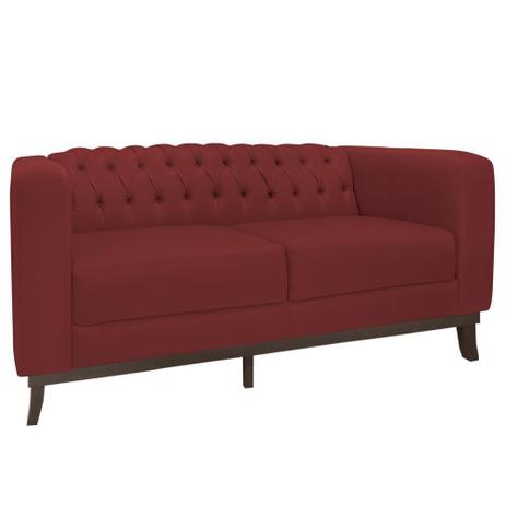 Sofá 3 Lugares Ravena 220cm Couro Vermelho - Gran Belo Menor preço em Sofá 3 Lugares Ravena 220cm Couro Vermelho - Gran Belo