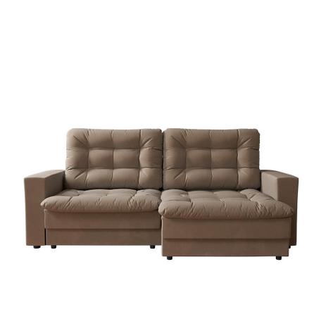 Sofá 3 Lugares Retrátil Lubeck Plush Suede Bege - Mobly
