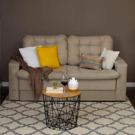 Sofá 3 Lugares Retrátil Lubeck Plush Suede Bege - Mobly