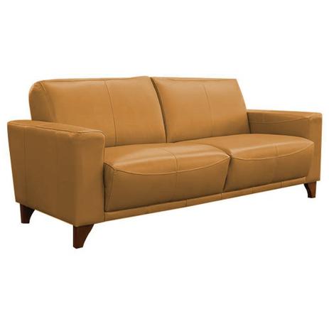 Sofá 3 Lugares Sala de Estar Recepção 200cm Russia Couro Caramelo - Gran Belo Menor preço em Sofá 3 Lugares Sala de Estar Recepção 200cm Russia Couro Caramelo - Gran Belo