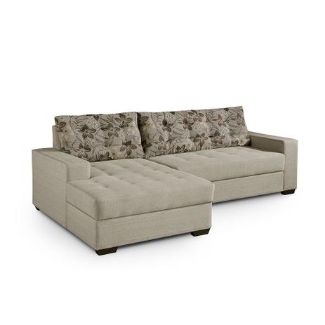 Menor preço em Sofá 4 Lugares Chaise Esquerda Tecido Jacquard Pamplona Premium