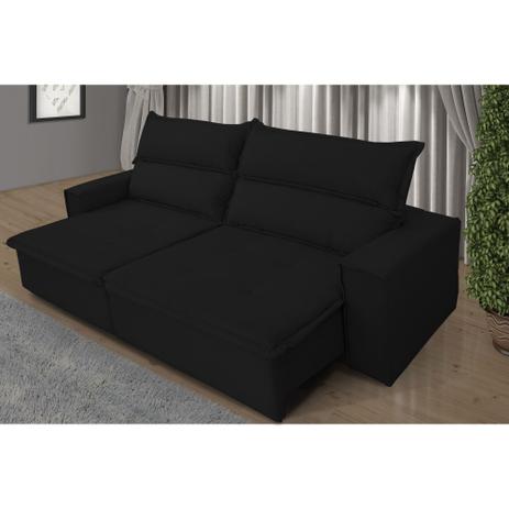 Sofá 5 Lugares Ethios com Pillow e Molas 2,90m Retrátil e Reclinável Pena Preto - Rifletti Estofados Menor preço em Sofá 5 Lugares Ethios com Pillow e Molas 2,90m Retrátil e Reclinável Pena Preto - Rifletti Estofados