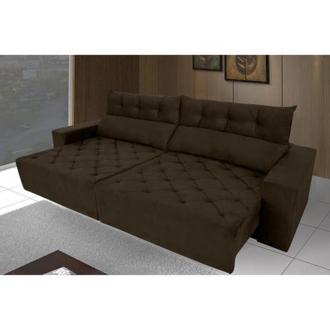 Sofá 5 Lugares Gigante Supremo 2.7m Retrátil e Reclinável Pena Chocolate - RIFLETTI ESTOFADOS Menor preço em Sofá 5 Lugares Gigante Supremo 2.7m Retrátil e Reclinável Pena Chocolate - RIFLETTI ESTOFADOS