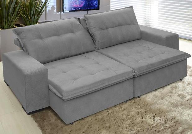 Sofá Austrália 2,72 Mts Retrátil e Reclinavel Tecido Suede Pluma Cinza - Moveis Marfim - Moveis marfim s.e é ruim? Sofá Austrália 2,72 Mts Retrátil e Reclinavel Tecido Suede Pluma Cinza - Moveis Marfim - Moveis marfim s.e é boa?