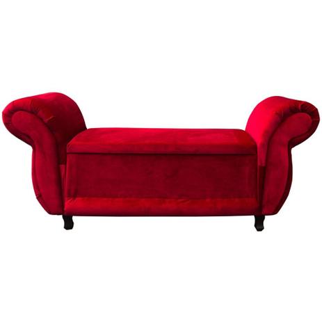 Sofá Baú Recamier Istambul Suede Vermelho - JS Móveis Menor preço em Sofá Baú Recamier Istambul Suede Vermelho - JS Móveis