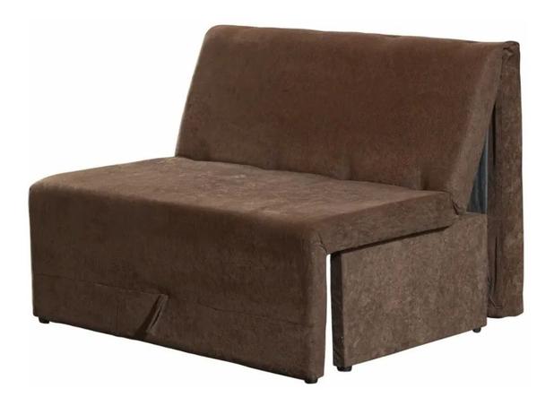 Menor preço em Sofá Cama 2 Lugares Sem Braço Veludo Marrom - Mirante/Mamflex