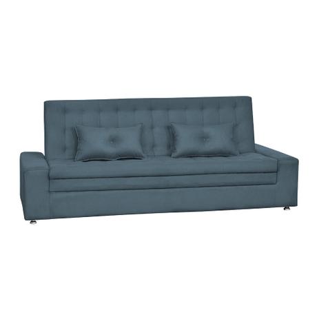 Sofá-Cama 3 Lugares Casal Manoela Suede Pena Azul - Matrix Menor preço em Sofá-Cama 3 Lugares Casal Manoela Suede Pena Azul - Matrix