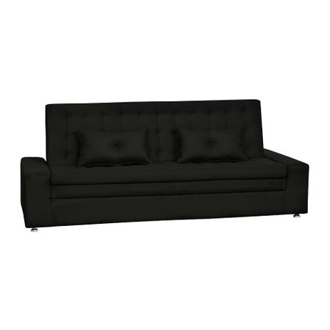 Sofá-Cama 3 Lugares Casal Manoela Suede Pena Preto - Matrix Menor preço em Sofá-Cama 3 Lugares Casal Manoela Suede Pena Preto - Matrix
