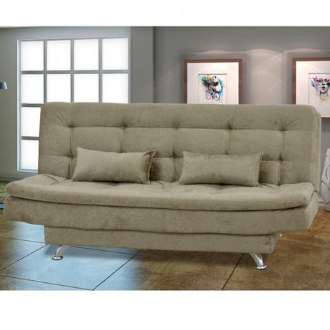 Sofá Cama 3 Lugares com 2 Almofadas Salomé Matrix Cappuccino Menor preço em Sofá Cama 3 Lugares com 2 Almofadas Salomé Matrix Cappuccino