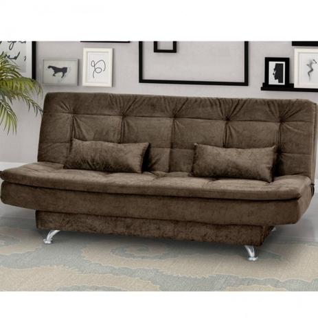 Sofá Cama 3 Lugares com 2 Almofadas Salomé Matrix Suede Amassado Marrom é boa?
