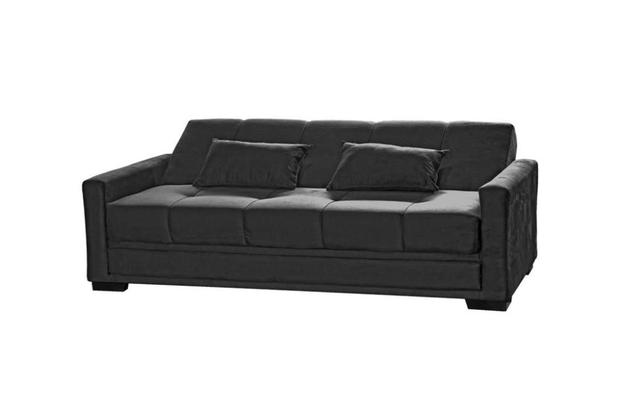 Sofá Cama 3 Lugares Grazi - Preto pena - Matrix Menor preço em Sofá Cama 3 Lugares Grazi - Preto pena - Matrix