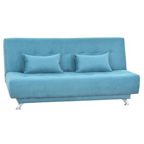 Sofá Cama 3 Lugares Stela 00092.0373 Azul - Matrix móveis Menor preço em Sofá Cama 3 Lugares Stela 00092.0373 Azul - Matrix móveis