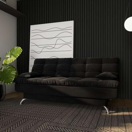 Sofá-Cama Casal 3 Lugares Excelencia Suede Pés de Metal Preto - Mobly Menor preço em Sofá-Cama Casal 3 Lugares Excelencia Suede Pés de Metal Preto - Mobly