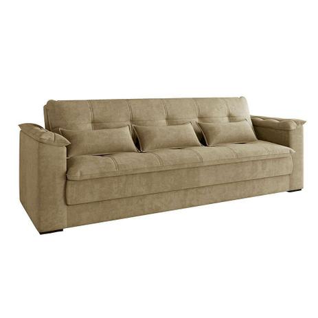 Sofá-Cama Casal 3 Lugares Laís Suede Bege - Cometa Menor preço em Sofá-Cama Casal 3 Lugares Laís Suede Bege - Cometa
