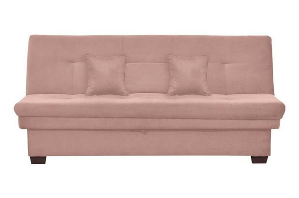 Sofá Cama Casal com Baú Filó - Rosa - Matrix Menor preço em Sofá Cama Casal com Baú Filó - Rosa - Matrix