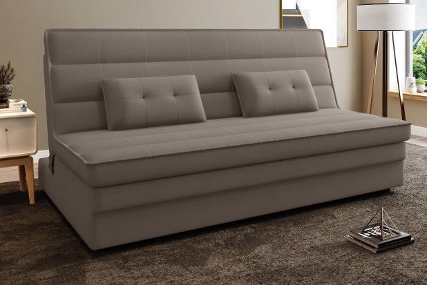 Sofá-Cama Casal Laguna 1,87m Velosuede Bege - NETSOFAS Menor preço em Sofá-Cama Casal Laguna 1,87m Velosuede Bege - NETSOFAS