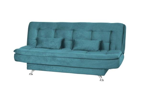 Menor preço em Sofá Cama Casal Reclinável Salomé - Azul suede pena - Matrix