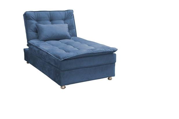 Sofá Cama Chaise 1 Lugar Penelope - Azul pena - Matrix Menor preço em Sofá Cama Chaise 1 Lugar Penelope - Azul pena - Matrix