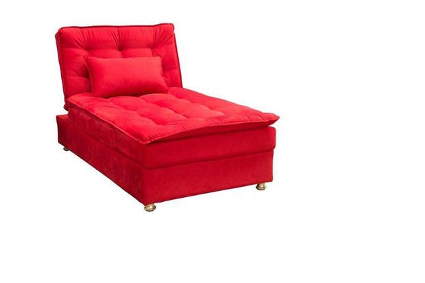 Sofá Cama Chaise 1 Lugar Penelope - Vermelho pena - Matrix Menor preço em Sofá Cama Chaise 1 Lugar Penelope - Vermelho pena - Matrix