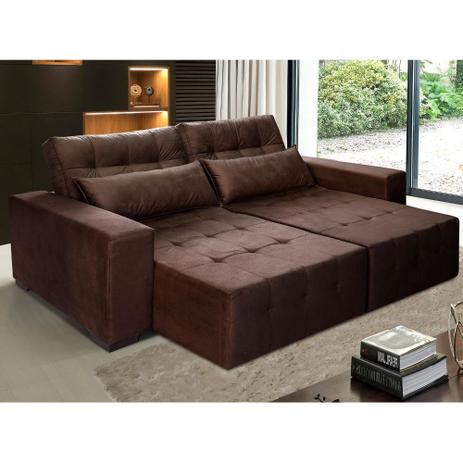 sofá cama com molas new confort 2,10m suede café - Sofá casa é boa?