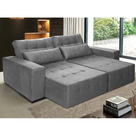 sofá cama com molas new confort 2,10m suede cinza - Sofá casa é boa?