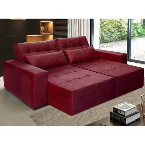 sofá cama com molas new confort 2,30m suede vinho - Sofá casa é boa?