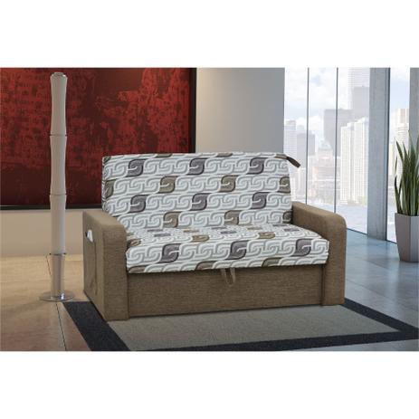 Sofá Cama Daiane 2 lugares 1,40m com Baú Embutido - Espuma D20 - Chenile Compose Marrom/Estampado - Matrix Menor preço em Sofá Cama Daiane 2 lugares 1,40m com Baú Embutido - Espuma D20 - Chenile Compose Marrom/Estampado - Matrix