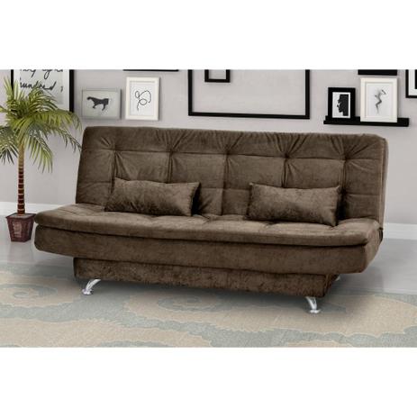 Sofá Cama Salomé 3 lugares 1,85m Encosto Retrátil Espuma D26 Pés de Alumino - Suede Amassado Marrom - Matrix é boa?