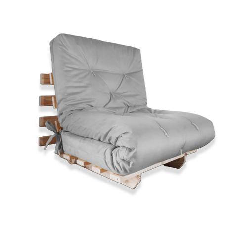 Sofa Cama Solteiro Futon Dobrável Cinza - R9 Design Futon Menor preço em Sofa Cama Solteiro Futon Dobrável Cinza - R9 Design Futon