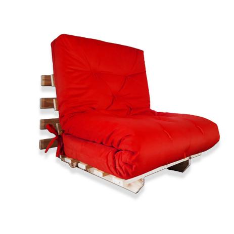 Sofa Cama Solteiro Futon Dobrável Vermelho - R9 Design Futon Menor preço em Sofa Cama Solteiro Futon Dobrável Vermelho - R9 Design Futon