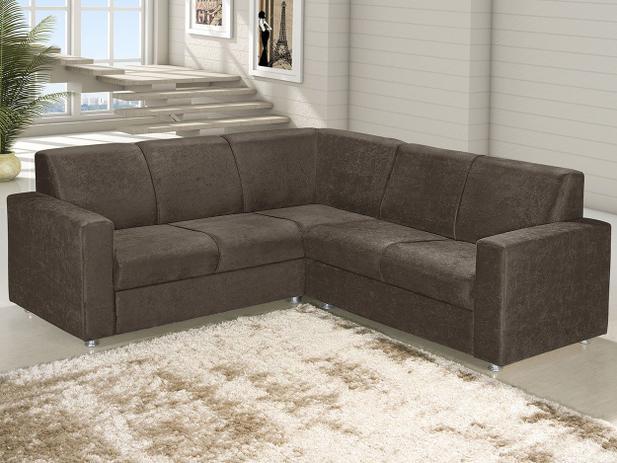 Sofá de Canto 4 Lugares Revestimento Suede Roma - American Comfort Menor preço em Sofá de Canto 4 Lugares Revestimento Suede Roma - American Comfort