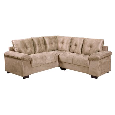Sofá de Canto 4 Lugares Santiago Plus Suede Bege - Hellen estofados Menor preço em Sofá de Canto 4 Lugares Santiago Plus Suede Bege - Hellen estofados