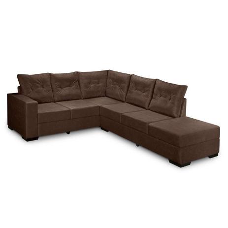 Sofá de Canto 5 Lugares Direito Sevilha Suede Amassado Marrom - Mobly Menor preço em Sofá de Canto 5 Lugares Direito Sevilha Suede Amassado Marrom - Mobly