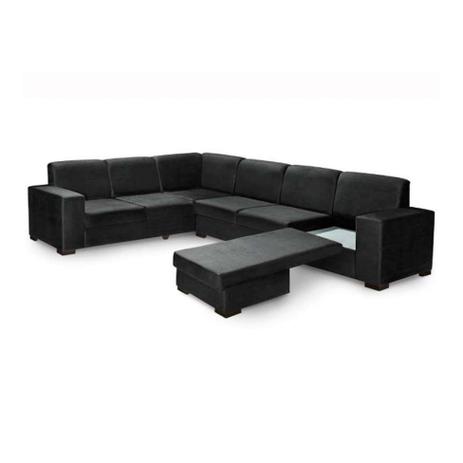 Sofá de Canto 6 Lugares com Chaise Astro Suede Grafite - Mobly é boa?