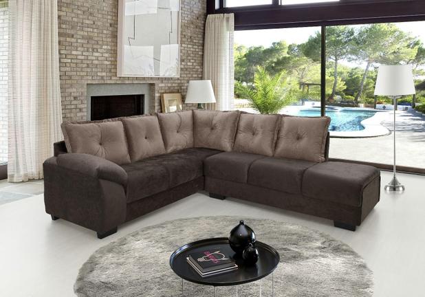 Sofá de Canto Apollo 6 Lugares Tecido Suede Amassado Marrom Café (Compose) - Hellen - Hellen colchões e estofados é ruim? Sofá de Canto Apollo 6 Lugares Tecido Suede Amassado Marrom Café (Compose) - Hellen - Hellen colchões e estofados é boa?