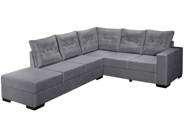 Sofá de Canto Chaise 2 e 3 Lugares Suede - Sevilha Banqueta Esquerda American Comfort