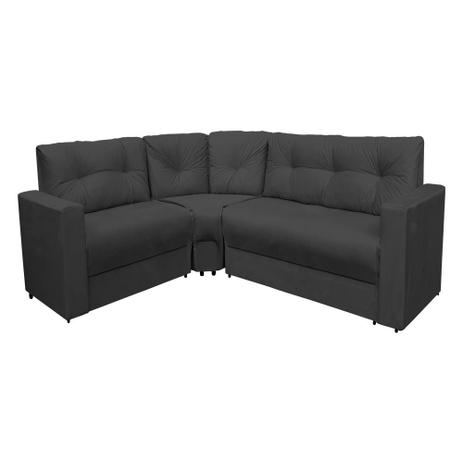 Sofá de Canto Imperial 6 Lugares Suede Preto - Sofamix é boa?