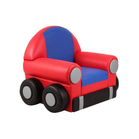 Sofá Infantil Car C/Rodízio Vermelho/Azul - Stay Puff Menor preço em Sofá Infantil Car C/Rodízio Vermelho/Azul - Stay Puff