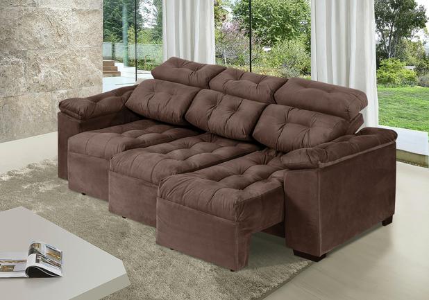 Sofa Itália 2,25 Mts Retrátil e Reclinável Tecido Suede Café - Moveis Marfim - Moveis marfim r.e Menor preço em Sofa Itália 2,25 Mts Retrátil e Reclinável Tecido Suede Café - Moveis Marfim - Moveis marfim r.e