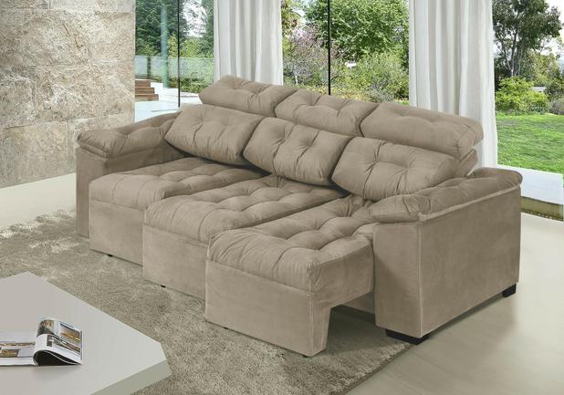 Sofa Itália 2,40 Mts Retrátil e Reclinável Tecido Suede Castor - Moveis Marfim - Moveis marfim r.e Menor preço em Sofa Itália 2,40 Mts Retrátil e Reclinável Tecido Suede Castor - Moveis Marfim - Moveis marfim r.e
